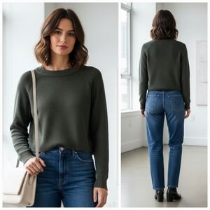 Wilfred L Modern Contemporary Minimalist Preppy Stretcy Ribbed Knit Sweater